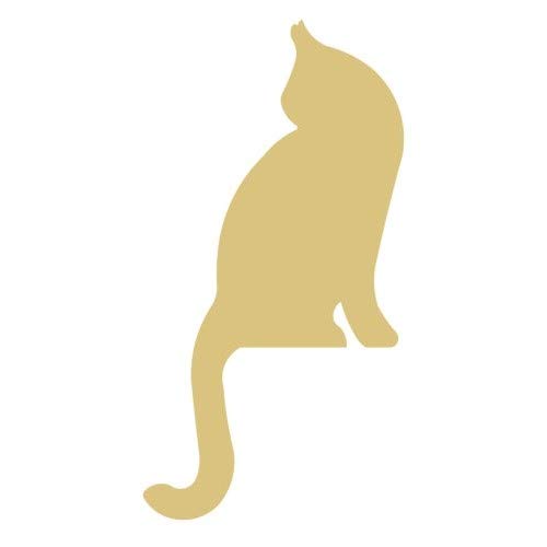 Corner Cat Cutout Unfinished Wood Feline Meow Purr Pet Animal MDF Shape Canvas Style 2 - WoodArtSupply