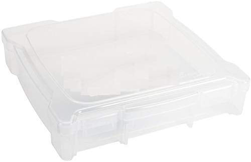 ArtBin 6912AB Essentials One-Compartment 12" x 12" Box, Art & Craft Organizer, [1] Plastic Storage Case, Clear, 14.125" x 13.625" x 3" - WoodArtSupply