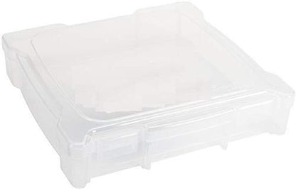 ArtBin 6912AB Essentials One-Compartment 12" x 12" Box, Art & Craft Organizer, [1] Plastic Storage Case, Clear, 14.125" x 13.625" x 3" - WoodArtSupply