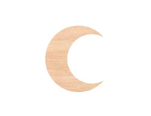 Henrik Unfinished Wood for Crafts - Wooden Crescent Moon Shape - Night Sky - Craft - Various Size, 1/8 Inch Thickness, 1 Pcs
