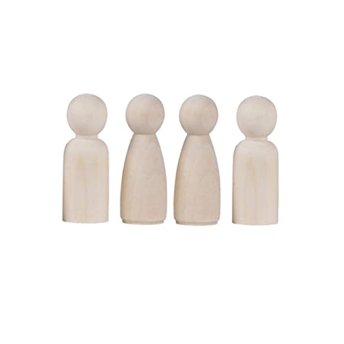 COHEALI 40pcs Blank Wood Puppet Art Craft Wood Peg Wood People Figure Peg Doll Toy Unfinished Wood Dolls Peg Doll Kit Toys for Kids Unfinished DIY COHEALI