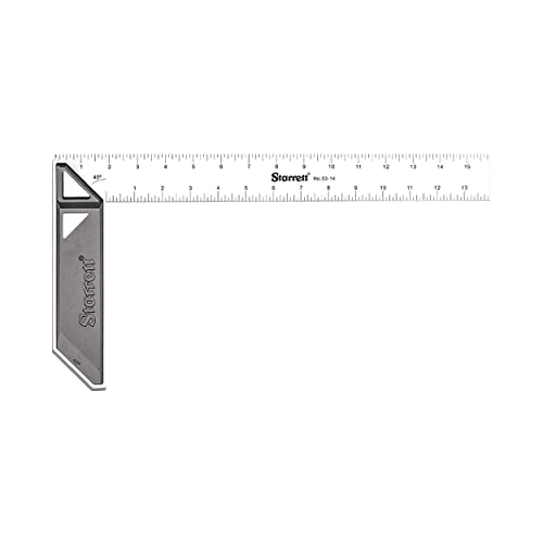 Starrett Stainless Steel Carpenters Square, 14-Inch, Precision Etched Graduations, Rust-Resistant, Robust Build K53-14-N - WoodArtSupply