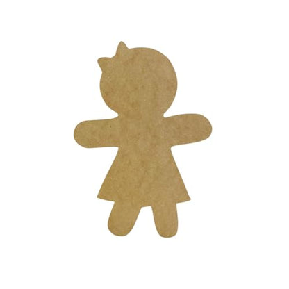 Gingerbread Girl Unfinished Cutout, Wooden Shape, Paintable DIY Craft