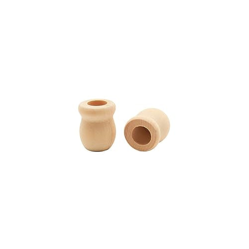 Bean Pot Candle Cups, 1 Inch, 7/16 Inch Hole, Pack of 25 Unfinished Wood Candle Holders, Wood Turnings for Crafts, by Woodpeckers