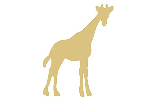 Giraffe Cutout Unfinished Wood Nursery Zoo Animal Wildlife MDF Shape Canvas Style 1 (12") - WoodArtSupply