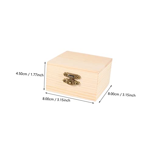 ARTIBETTER 4pcs Packaging storage wooden box wood ring unfinished wooden jewelry rustic wooden case desk top decor jewelery organizer wood decor ARTIBETTER
