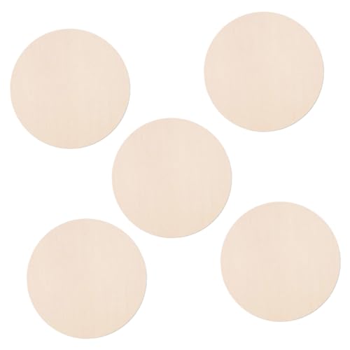 FUNOMOCYA 5pcs Wooden Blank Hanging Tag Tree Slab Unfinished Wood Circle Disc DIY Wooden Door Plaque Circle Wood Blanks Wooden Log Slices DIY Yard FUNOMOCYA