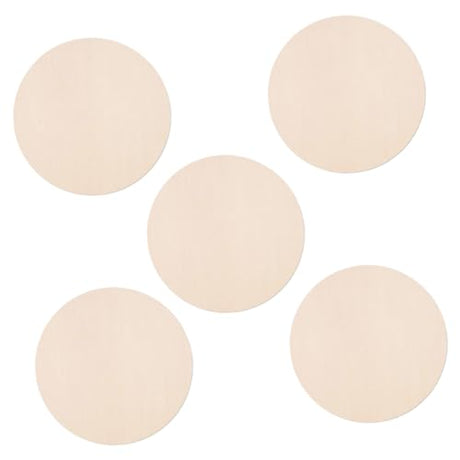 FUNOMOCYA 5pcs Wooden Blank Hanging Tag Tree Slab Unfinished Wood Circle Disc DIY Wooden Door Plaque Circle Wood Blanks Wooden Log Slices DIY Yard FUNOMOCYA