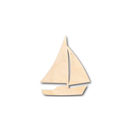 Unfinished Wood Sailboat Shape - Fishing - Ocean - Craft - up to 24" DIY 16" / 1/2" - WoodArtSupply