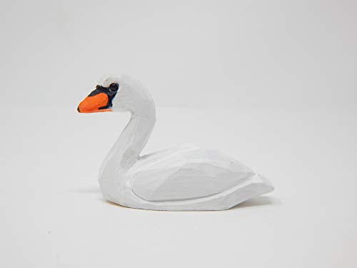 Selsela Swan Figurine Decor Art Small Goose Statue Gift Carving Miniature Animals Sculpture - WoodArtSupply