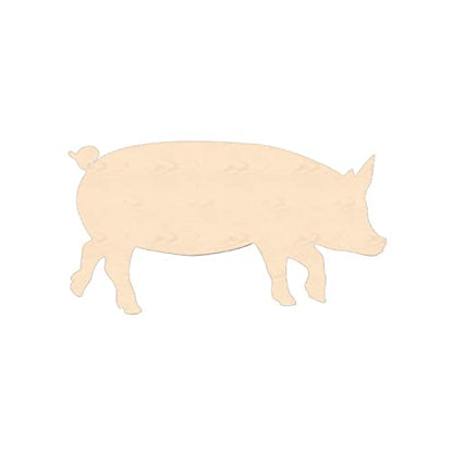 Pig Wood Craft Unfinished Wooden Cutout Art DIY Wooden Sign Inspirational Wall Plaque Rustic Wood Home Wall Decor for Office Bedroom Living Room Home