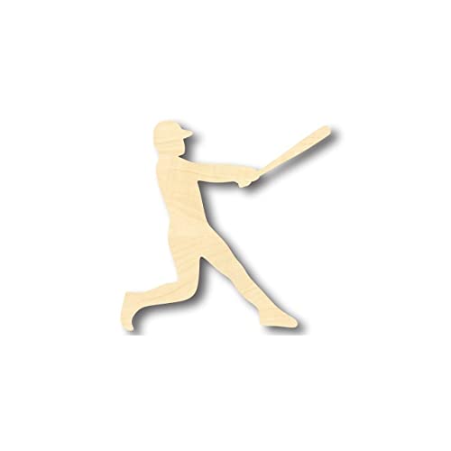 Unfinished Wood Baseball Player Shape - Sports - Kids Room Decor - up to 24" DIY 12" / 3/4" - WoodArtSupply