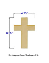 Unfinished Rectangular Cross Wood Cutout (1/8" Thickness, Small 4.25" x 6.25" (Package of 10)) LKN ART