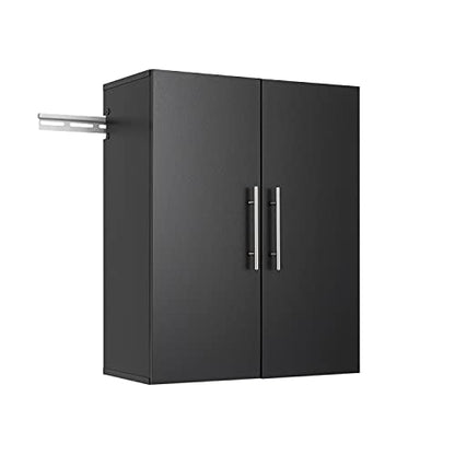 HangUps Upper Storage Cabinet, 24", Black - WoodArtSupply