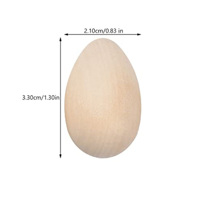 20pcs Wooden Easter Eggs to Paint Unfinished Eggs Fake Eggs for Crafts Easter Party Supply - WoodArtSupply