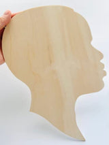 Texan Wood Crafts Small to Large Select your Size African Male, Man Face Silhouette Head Unfinished Wood Laser Cut Cutout Shape DIY Crafts Door Wall Texan Wood Crafts