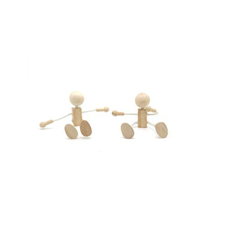 Milisten 4pcs Wood Peg Dolls Unfinished Wooden People Doll Robot for DIY Painting Craft Art Peg Game Party Decoration Milisten