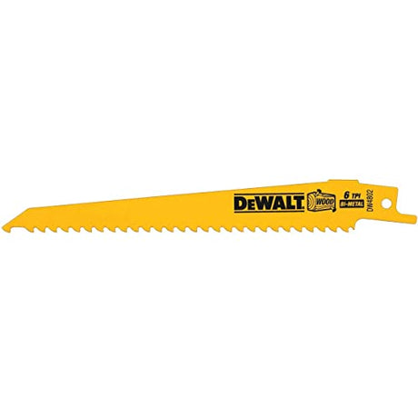 DEWALT Reciprocating Saw Blades, Taper Back, 6-Inch, 6 TPI, 5-Pack (DW4802) DEWALT