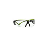 3M Safety Glasses, SecureFit 400X, ANSI Z87, Anti-Fog Anti-Scratch Clear Lens, Green and Black Frame, Brow Guard, Lightweight, Soft Nose Bridge and 3M SecureFit