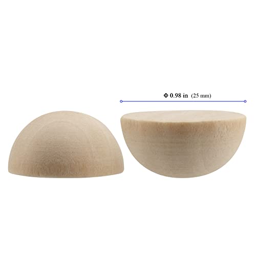KEILEOHO 300 PCS 1 Inch Half Wooden Beads, Half Round Wooden Balls, Split Wooden Balls Half Sphere Wood Beads for Paint Arts, Craft Projects KEILEOHO