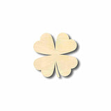 Shamrock Unfinished Wood Craft Lucky Four Leaf Clover up to 24" DIY 6" / 1/8" 24 Hour Crafts