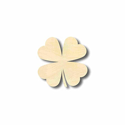 Shamrock Unfinished Wood Craft Lucky Four Leaf Clover up to 24" DIY 6" / 1/8" - WoodArtSupply