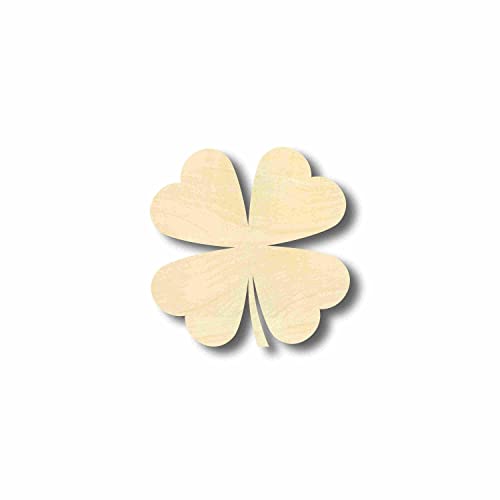 Shamrock Unfinished Wood Craft Lucky Four Leaf Clover up to 24" DIY 6" / 1/8" 24 Hour Crafts
