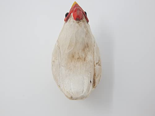 Selsela Hen Chicken Keychain Ring Clip Charm Farm Bird Miniature Wood Mini Figurine Small Animal Selsela