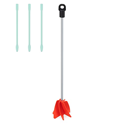 Navaris Epoxy Mixer for Drill - 5 Gallon Paint and Epoxy Resin Mixing Attachment - 14" Stirrer Paddle for Drills - Includes 3 Silicone Stir Sticks Navaris