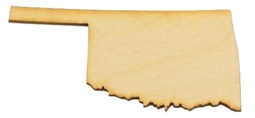 Package of 10, Small 5.5" X 2.5" X 1/8" Baltic Birch Plywood Oklahoma State Cutout for Art & Craft Project, Made in USA - WoodArtSupply