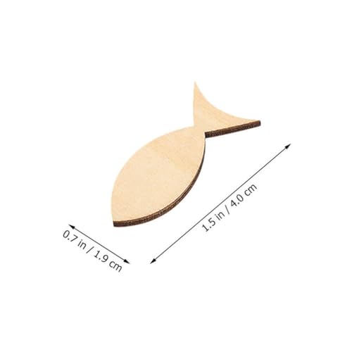 Garneck 50pcs Wooden Animals Wood Crafts Wood Trim Wooden Decor Wood Decor Wooden Crafts Unfinished Wooden Ornaments Unfinished Fish Cutouts Wooden Garneck