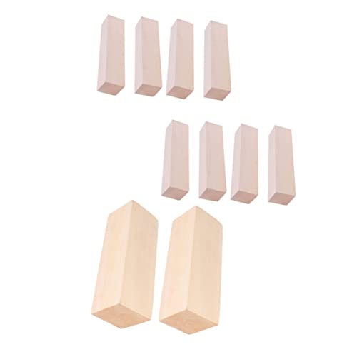 EXCEART 10 Pcs Carved Wooden Strips Wooden Whittling Kit Unfinished Wood Blocks Home Depot Unfinished Wood Blocks for Crafts Wood Squrae Sticks EXCEART