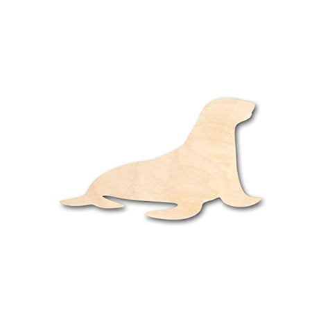Sea Lion Wood Craft Unfinished Wooden Cutout Art DIY Wood Signs Inspirational Wall Plaque Vintage Wood Home Wall Decor for Front Door Entryway Porch Arupkeer