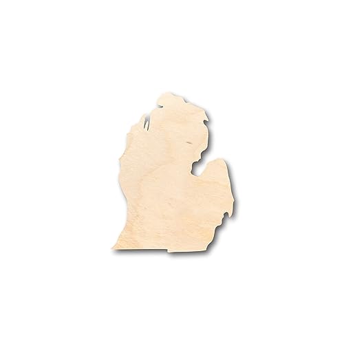 Unfinished Wood Michigan Lower Peninsula Shape - Craft - up to 36" DIY 12" / 3/4" 24 Hour Crafts