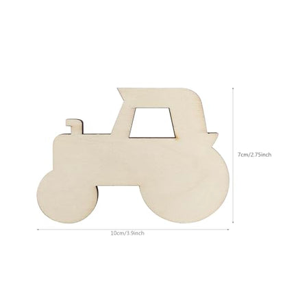 30 Pack Unfinished Wood Car Cutouts Crafts Wooden Truck Vehicles to Paint Tractor Shape Cutouts Paint Wooden Cars Hanging Ornaments DIY Gift Tags for