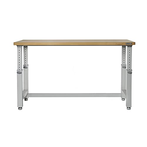 Seville Classics Heavy-Duty Wood Top Workbench Height Adjustable Desk, 72", Granite Grey Seville Classics