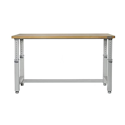 Seville Classics Heavy-Duty Wood Top Workbench Height Adjustable Desk, 72", Granite Grey - WoodArtSupply