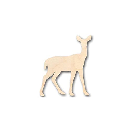 Unfinished Wood Deer Shape - Animal - Craft - up to 24" DIY 10" / 1/4" 24 Hour Crafts
