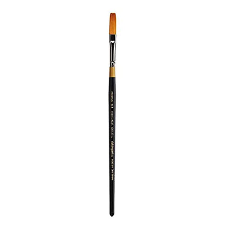 KINGART Premium Original Gold 9100-1/4 ONE Stroke Series Artist Brush, Golden Taklon Synthetic Hair, Short Handle, for Acrylic, Watercolor, Oil and KINGART