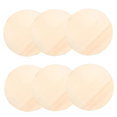 DECHOUS 30 Pcs Round Wooden Plate Pendant Unfinished Easter Tree Circles Unfinished Wood Rounds Unfinished Wood Crafts Round Disc Cutouts Blank Wood DECHOUS