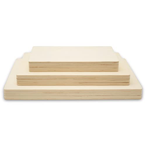 Small Rectangle Cradled Canvases, 5 Sets of 3 Blank Wood Signs, Unfinished Wood Trays for Crafts, and Resin Art, by Woodpeckers