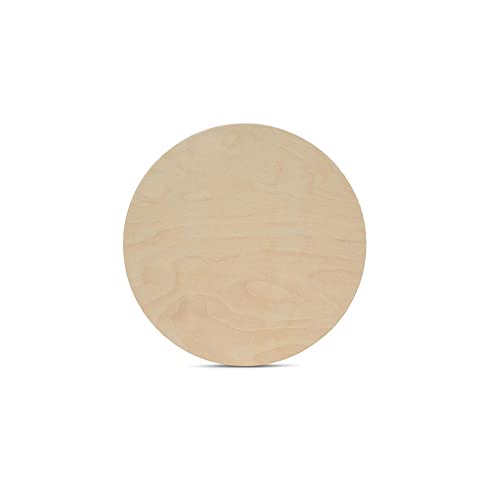 Wood Circle Disc 5 inch Diameter, 1/2 inch Thick, Birch Plywood, Pack of Unfinished Round Wooden Circles for Crafts by Woodpeckers