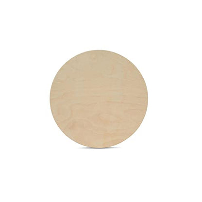 Wood Circle Disc 5 inch Diameter, 1/2 inch Thick, Birch Plywood, Pack of Unfinished Round Wooden Circles for Crafts by Woodpeckers