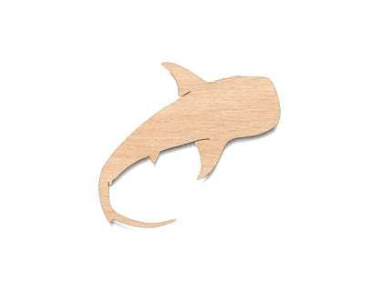 Unfinished Wood for Crafts - Whale Shark Shape - Large & Small - Pick Size - Laser Cut Unfinished Wood Cutout Shapes Marine Life Beach Ocean Fish