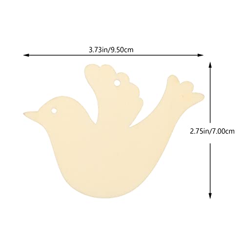 MILISTEN 30Pcs Wooden Christmas Pigeon Cutouts, Unfinished Wood Peace Pigeon Cutouts, Bird Shaped Hanging Ornaments with Rope for DIY Crafts Wedding