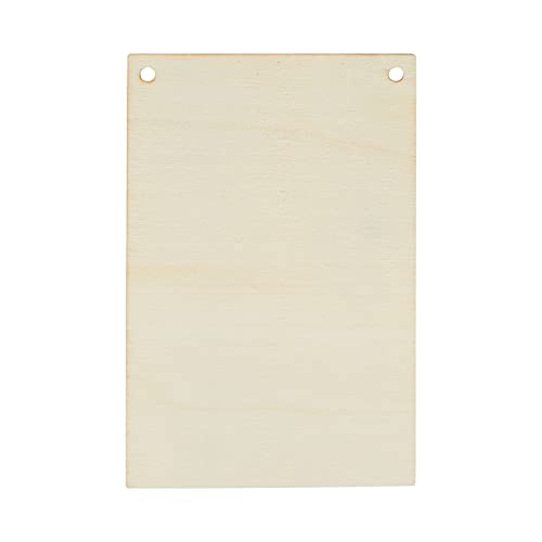 50 Pack Unfinished Wood Plaque Blanks with Jute String for Crafts, DIY Party Banners, Wooden Pennants, Blank Wooden Signs for Crafts, Art Projects Bright Creations
