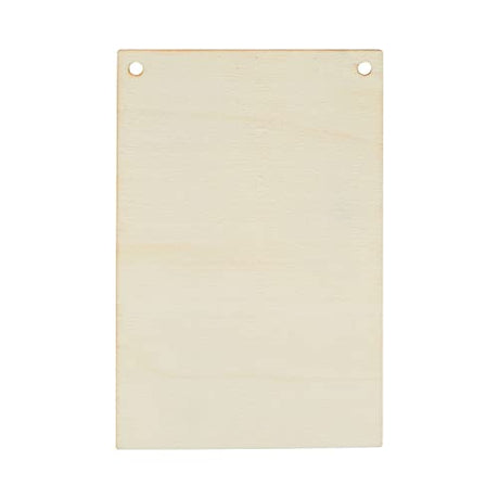 50 Pack Unfinished Wood Plaque Blanks with Jute String for Crafts, DIY Party Banners, Wooden Pennants, Blank Wooden Signs for Crafts, Art Projects Bright Creations
