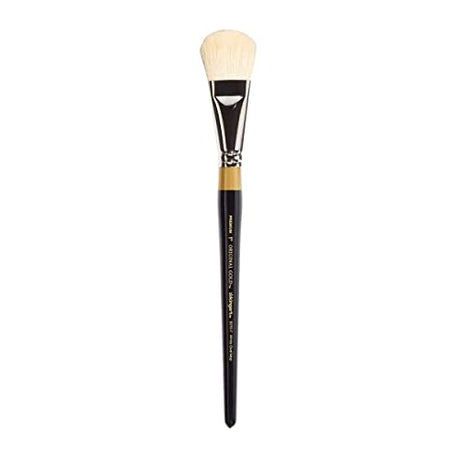 KINGART Premium Original Gold 9270-1 Oval MOP Series Artist Brush, Soft White Natural Hair, Short Handle, for Acrylic, Watercolor and Oil Painting, KINGART