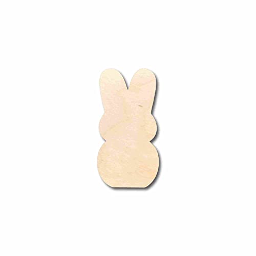 Unfinished Wood Easter Bunny Marshmallow Cutout - Craft- up to 24" DIY 6" / 1/8" - WoodArtSupply