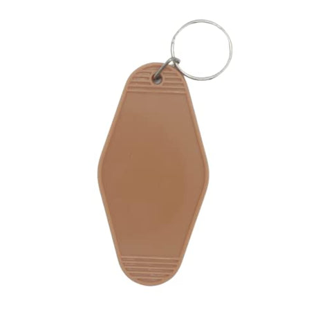 Nwsrayu 10pcs Blank Hotel Keychains Bulk Vintage Motel Keychain Vinyl HTV printing Keychains DIY Keychain tags(Coffee) Nwsrayu